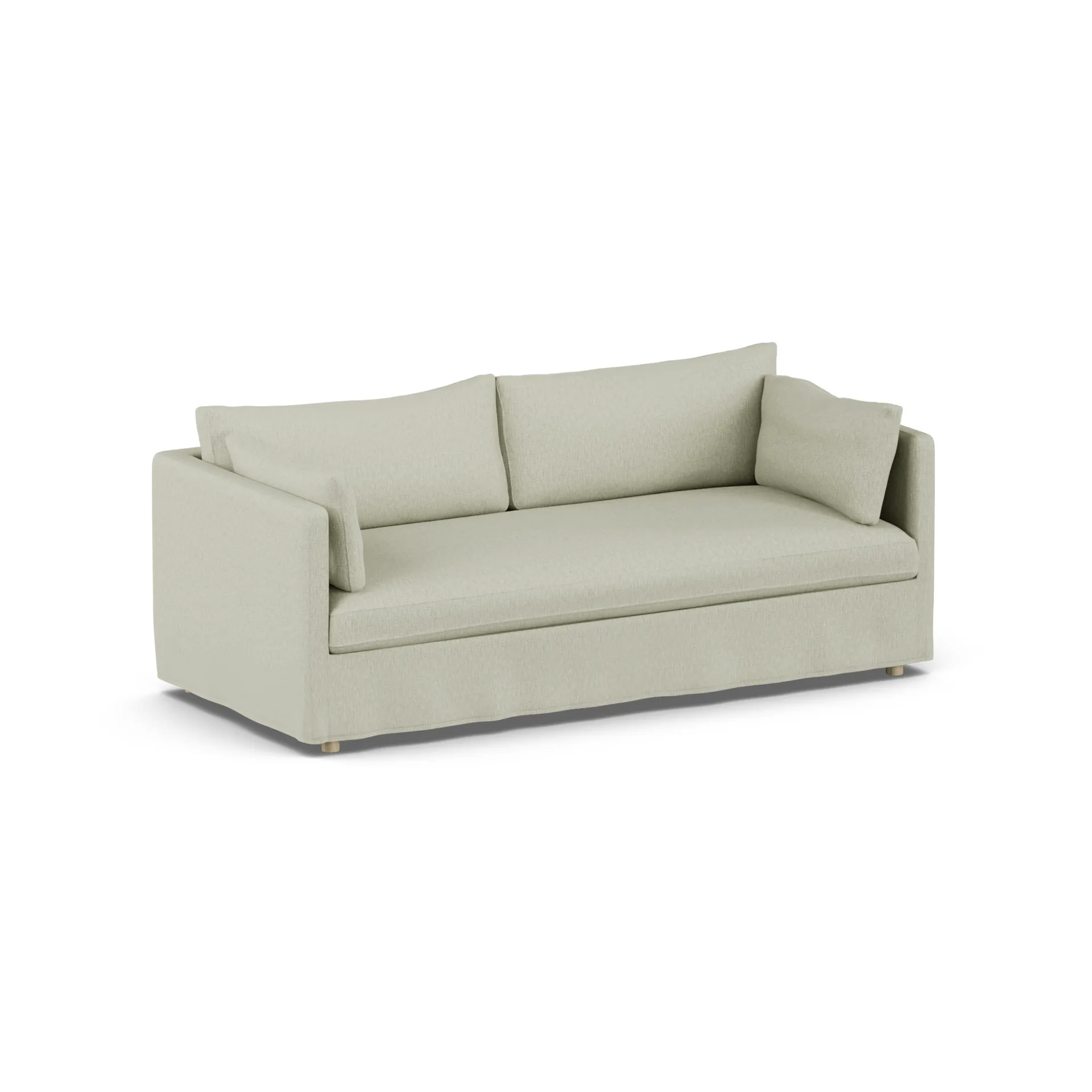 Sofá Linnevik, Luiza Beige 3981-roble blanco aceitado, 3 plazas, con faldón 1898