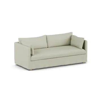 Sofá Linnevik - Luiza Beige 3981-roble blanco aceitado, 3 plazas, con faldón - 1898