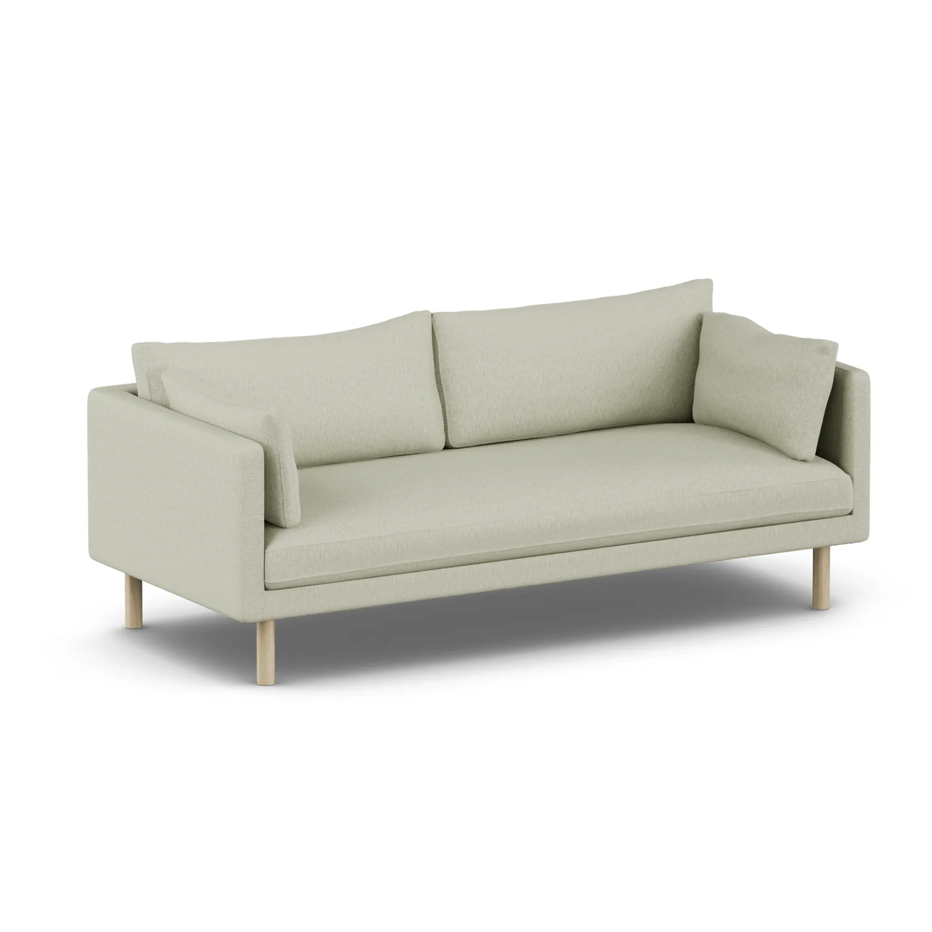 Sofá Linnevik, Luiza Beige 3981-roble blanco aceitado, 3 plazas, sin faldón 1898