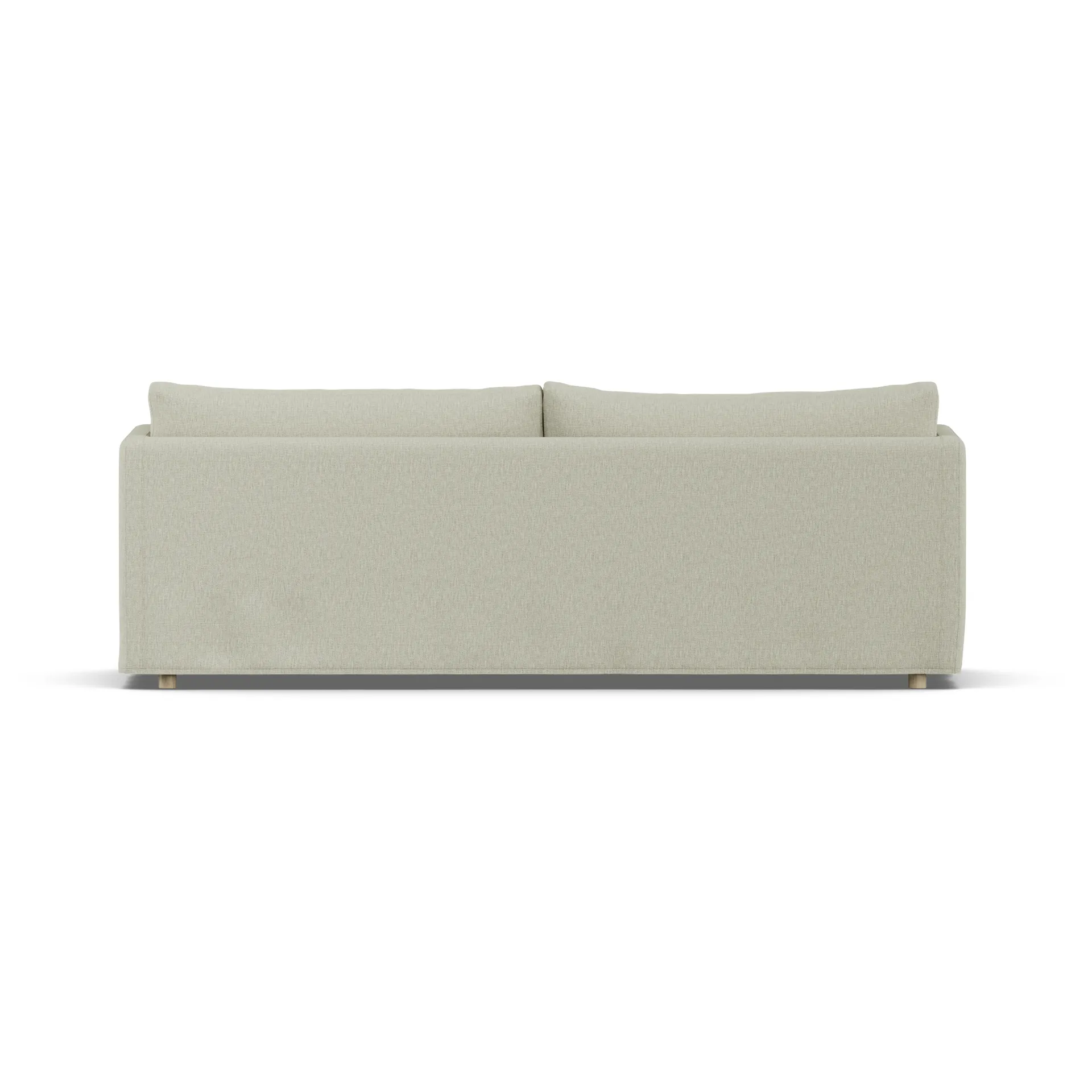 Sofá Linnevik, Luiza beige 3981-roble blanco aceitado, 4 plazas, con faldón 1898