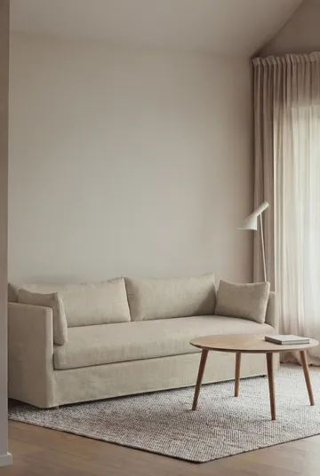 Sofá Linnevik - Luiza beige 3981-roble blanco aceitado, 4 plazas, con faldón - 1898