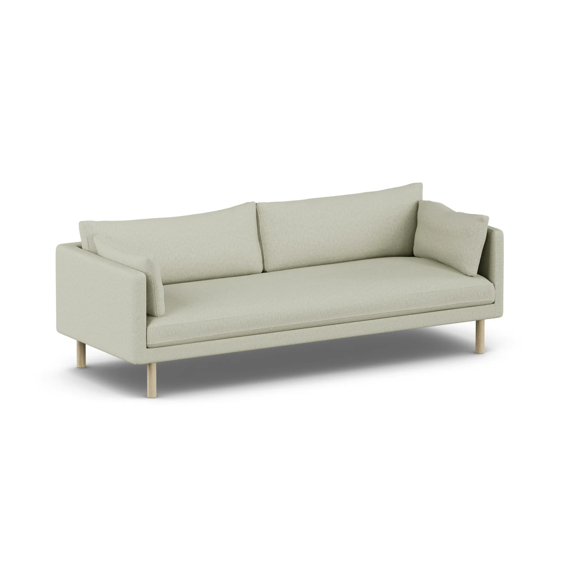 Sofá Linnevik, Luiza Beige 3981-roble blanco aceitado, 4 plazas, sin faldón 1898