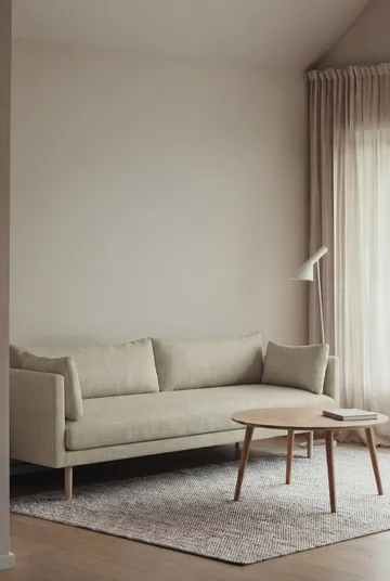 Sofá Linnevik - Luiza Beige 3981-roble blanco aceitado, 4 plazas, sin faldón - 1898