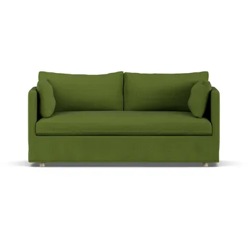 Sofá Linnevik - Luiza Green 3975-roble blanco aceitado, 2 plazas, con faldón - 1898