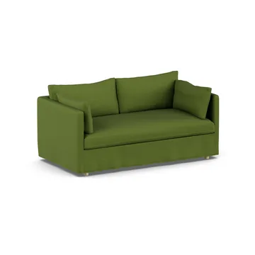Sofá Linnevik - Luiza Green 3975-roble blanco aceitado, 2 plazas, con faldón - 1898