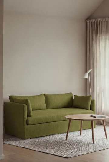 Sofá Linnevik - Luiza Green 3975-roble blanco aceitado, 2 plazas, con faldón - 1898