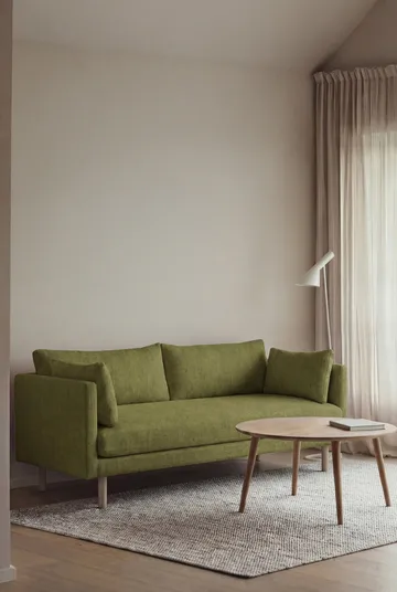 Sofá Linnevik - Luiza Green 3975-roble blanco aceitado, 2 plazas, sin faldón - 1898