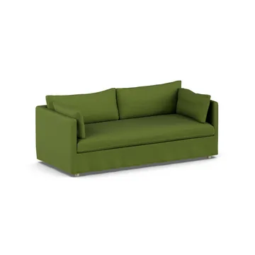 Sofá Linnevik - Luiza green 3975-roble blanco aceitado, 3 plazas, con faldón - 1898