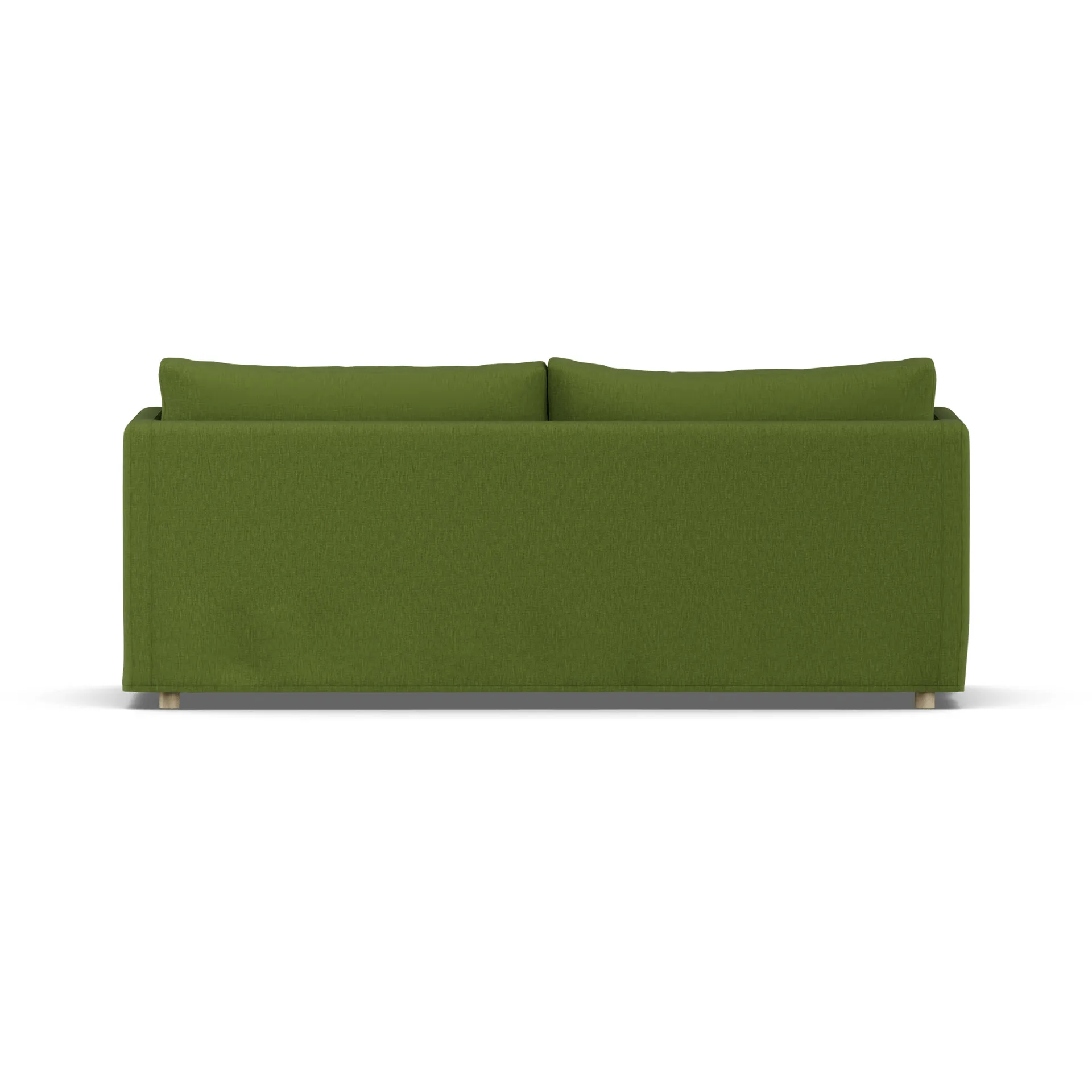 Sofá Linnevik, Luiza green 3975-roble blanco aceitado, 3 plazas, con faldón 1898