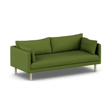 Sofá Linnevik - Luiza Green 3975-roble blanco aceitado, 3 plazas, sin faldón - 1898
