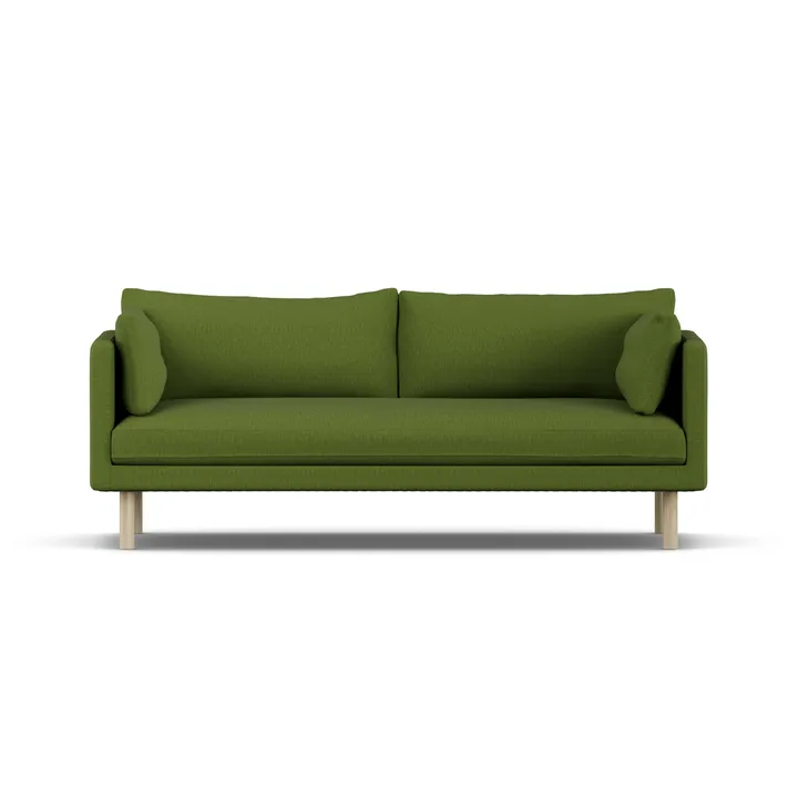 Sofá Linnevik - Luiza Green 3975-roble blanco aceitado, 3 plazas - 1898