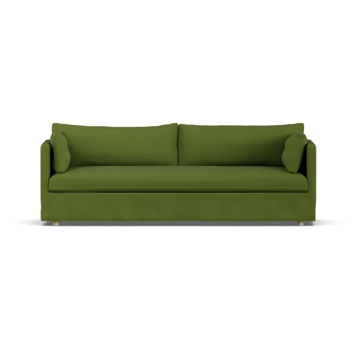 Sofá Linnevik - Luiza Green 3975-roble blanco aceitado, 4 plazas, con faldón - 1898