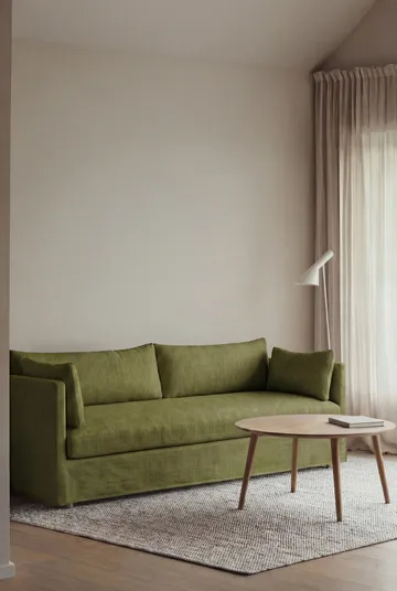 Sofá Linnevik - Luiza Green 3975-roble blanco aceitado, 4 plazas, con faldón - 1898