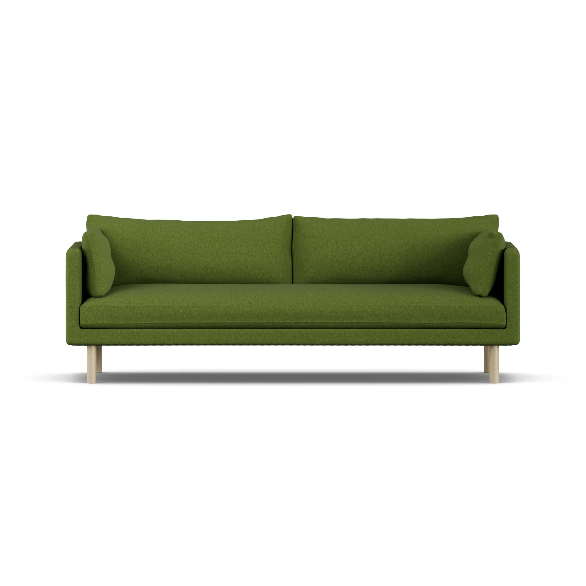 Sofá Linnevik, Luiza Green 3975-roble blanco aceitado, 4 plazas, sin faldón 1898