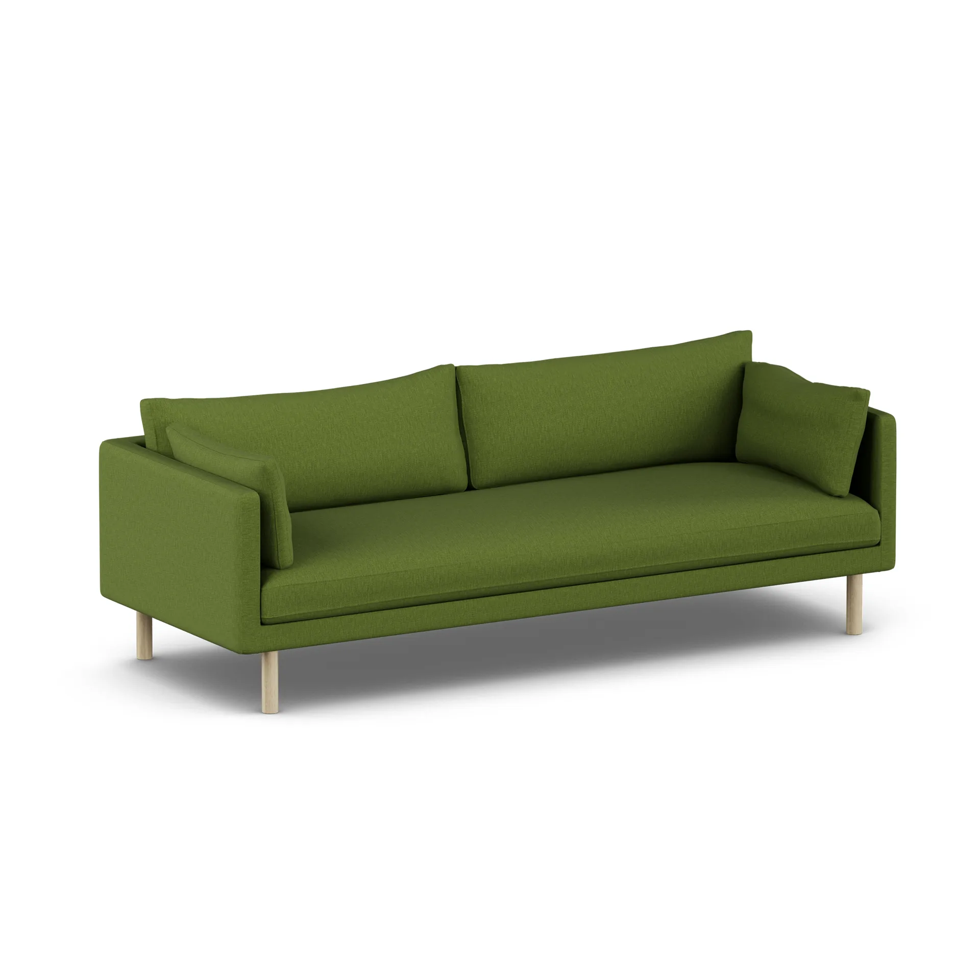 Sofá Linnevik, Luiza Green 3975-roble blanco aceitado, 4 plazas, sin faldón 1898