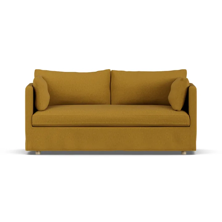 Sofá Linnevik - Luiza Mustard 3972-roble blanco aceitado, 2 plazas, con faldón - 1898