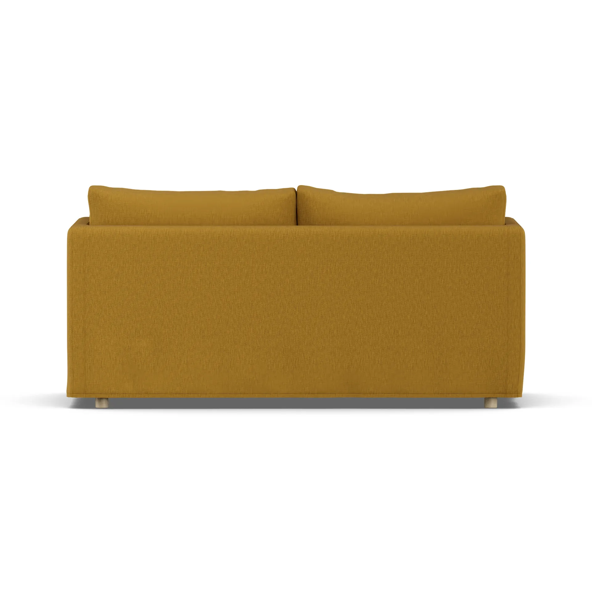 Sofá Linnevik, Luiza Mustard 3972-roble blanco aceitado, 2 plazas, con faldón 1898