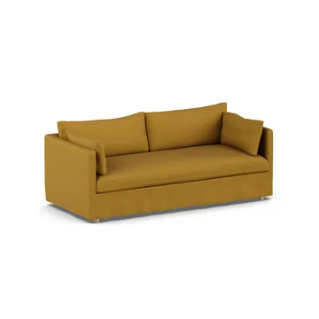 Sofá Linnevik - Luiza Mustard 3972-roble blanco aceitado, 3 plazas, con faldón - 1898