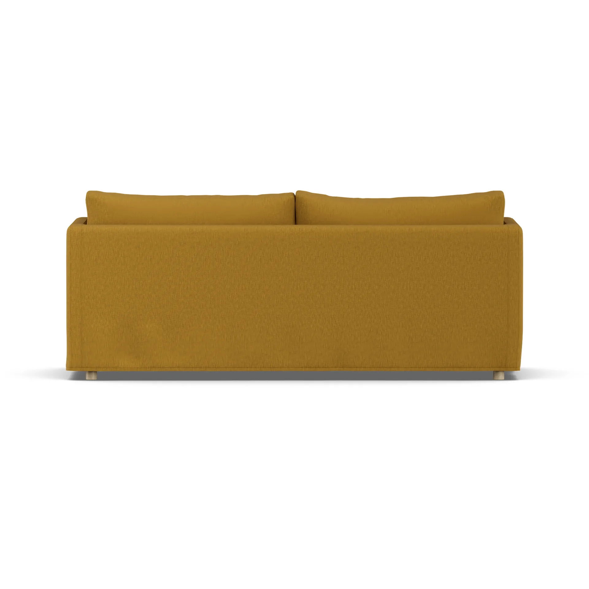 Sofá Linnevik, Luiza Mustard 3972-roble blanco aceitado, 3 plazas, con faldón 1898
