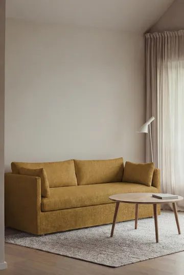 Sofá Linnevik - Luiza Mustard 3972-roble blanco aceitado, 3 plazas, con faldón - 1898