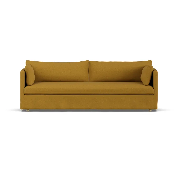 Sofá Linnevik - Luiza Mustard 3972-roble blanco aceitado, 4 plazas, con faldón - 1898