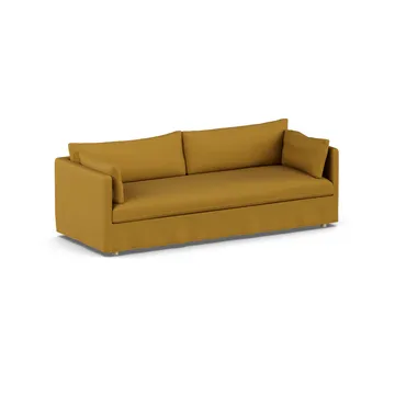 Sofá Linnevik - Luiza Mustard 3972-roble blanco aceitado, 4 plazas, con faldón - 1898