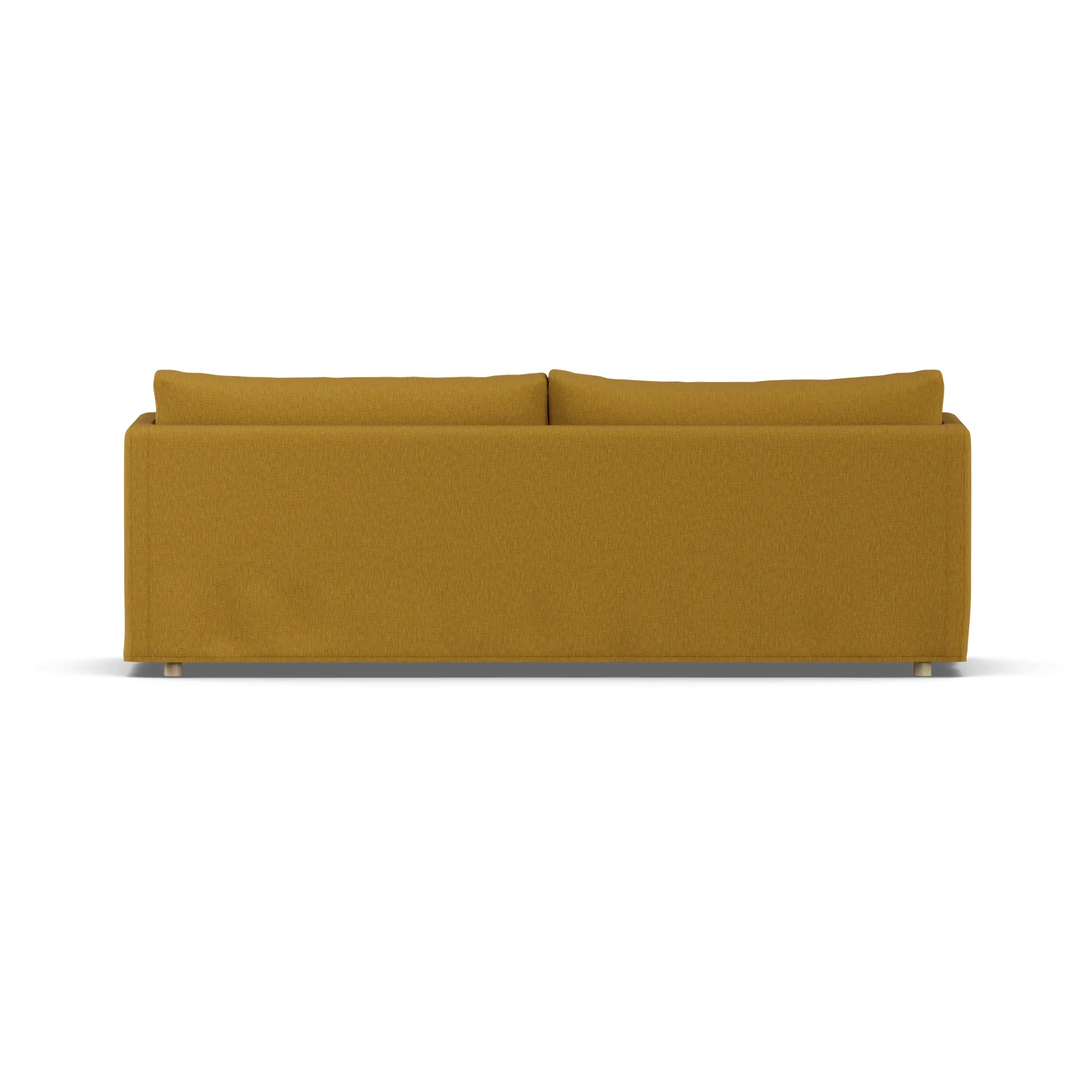 Sofá Linnevik, Luiza Mustard 3972-roble blanco aceitado, 4 plazas, con faldón 1898