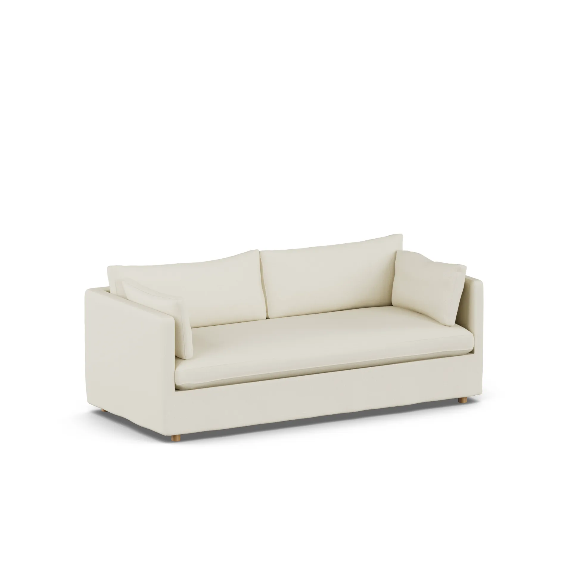 Sofá Linnevik, Oslo Nature 1540-roble blanco aceitado, 3 plazas, con faldón 1898