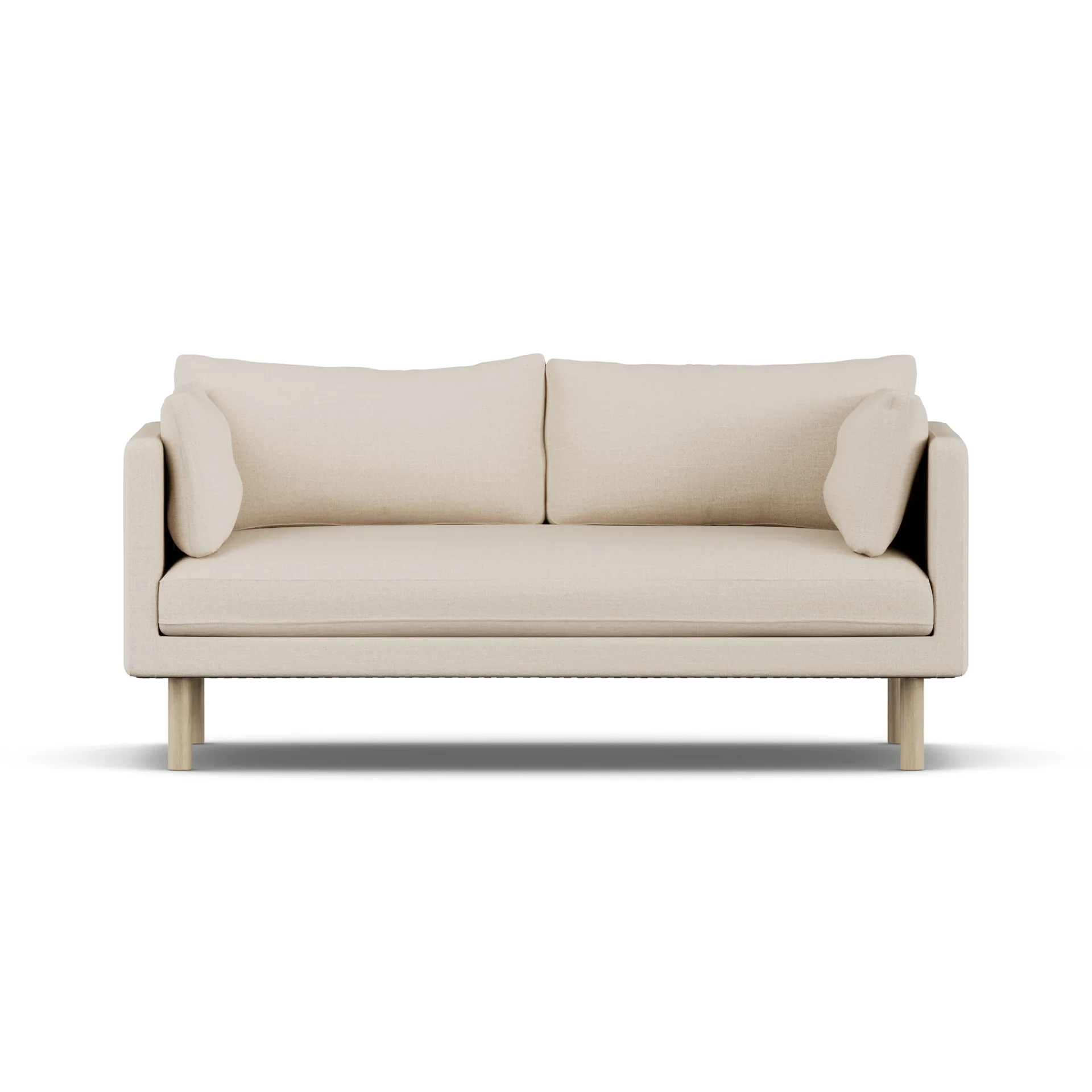 Sofá Linnevik, Same Beige 6670-roble blanco aceitado, 2 plazas, sin faldón 1898