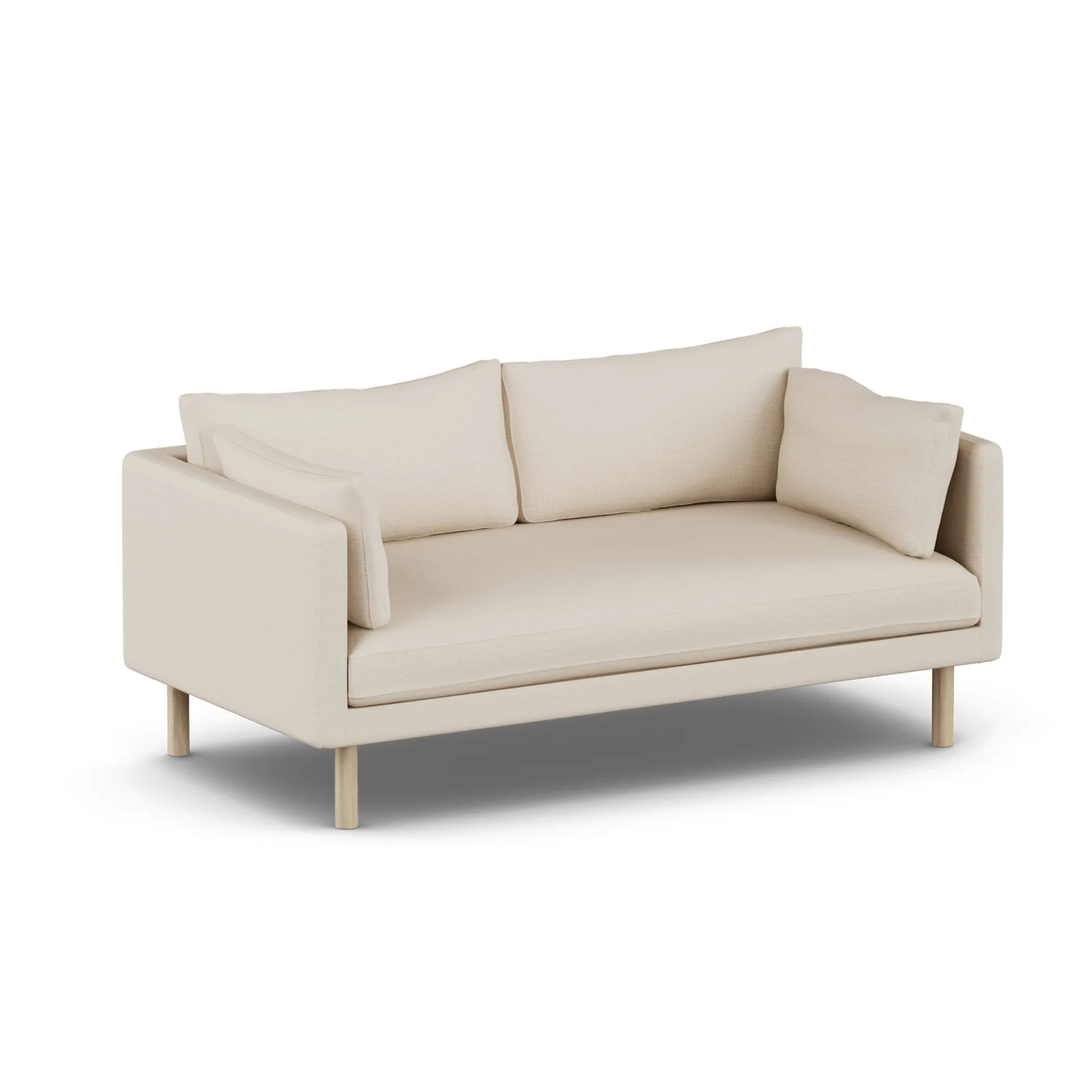 Sofá Linnevik, Same Beige 6670-roble blanco aceitado, 2 plazas, sin faldón 1898