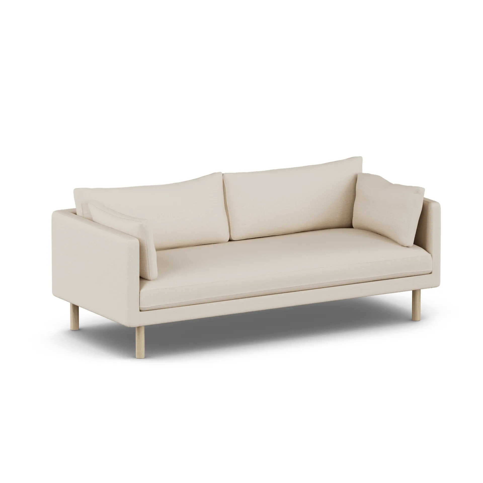 Sofá Linnevik, Same Beige 6670-roble blanco aceitado, 3 plazas, sin faldón 1898