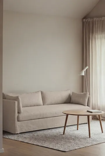 Sofá Linnevik - Same Beige 6670-roble blanco aceitado, 4 plazas, con faldón - 1898