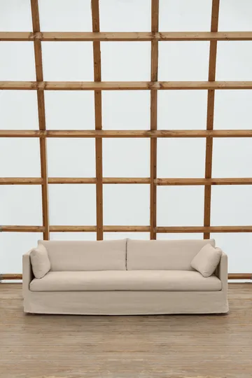 Sofá Linnevik - Same Beige 6670-roble blanco aceitado, 4 plazas, con faldón - 1898