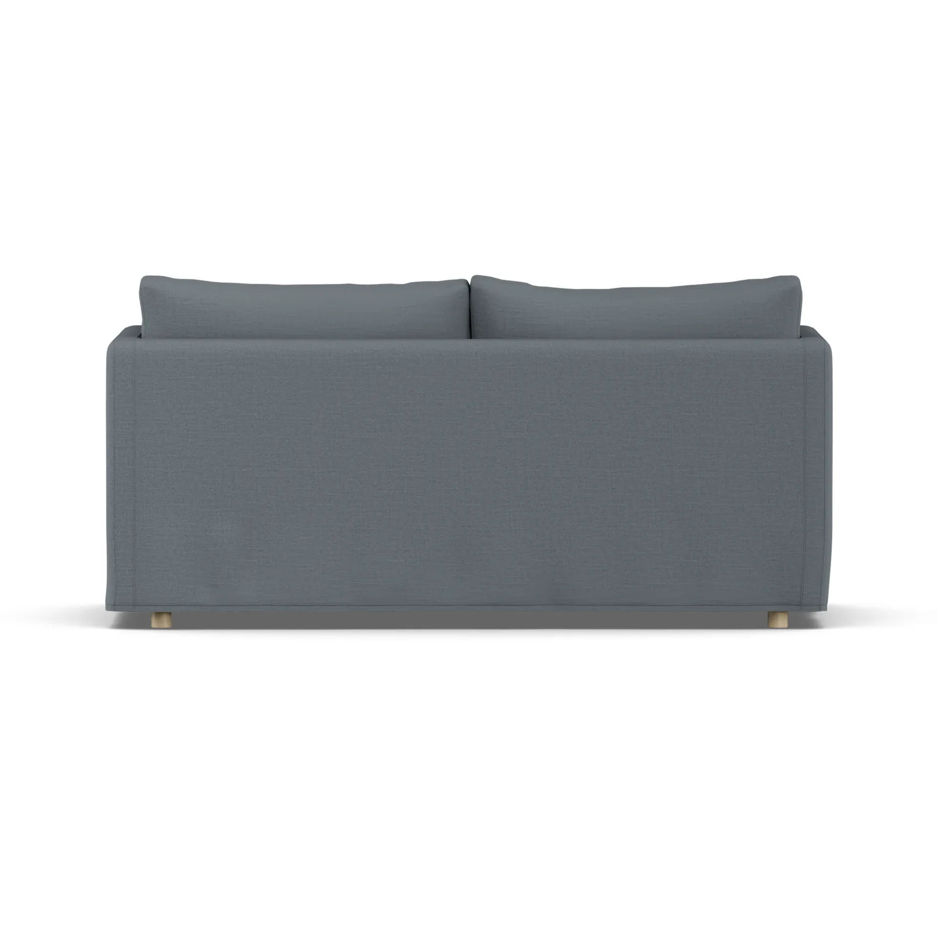 Sofá Linnevik, Same Blue 6678-roble blanco aceitado, 2 plazas, con faldón 1898