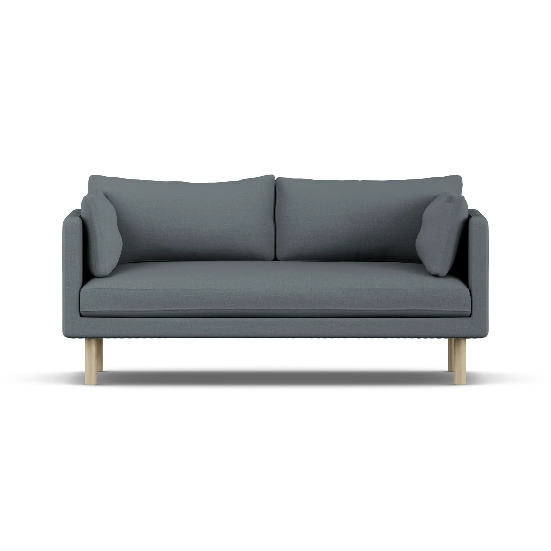 Sofá Linnevik, Same Blue 6678-roble blanco aceitado, 2 plazas, sin faldón 1898