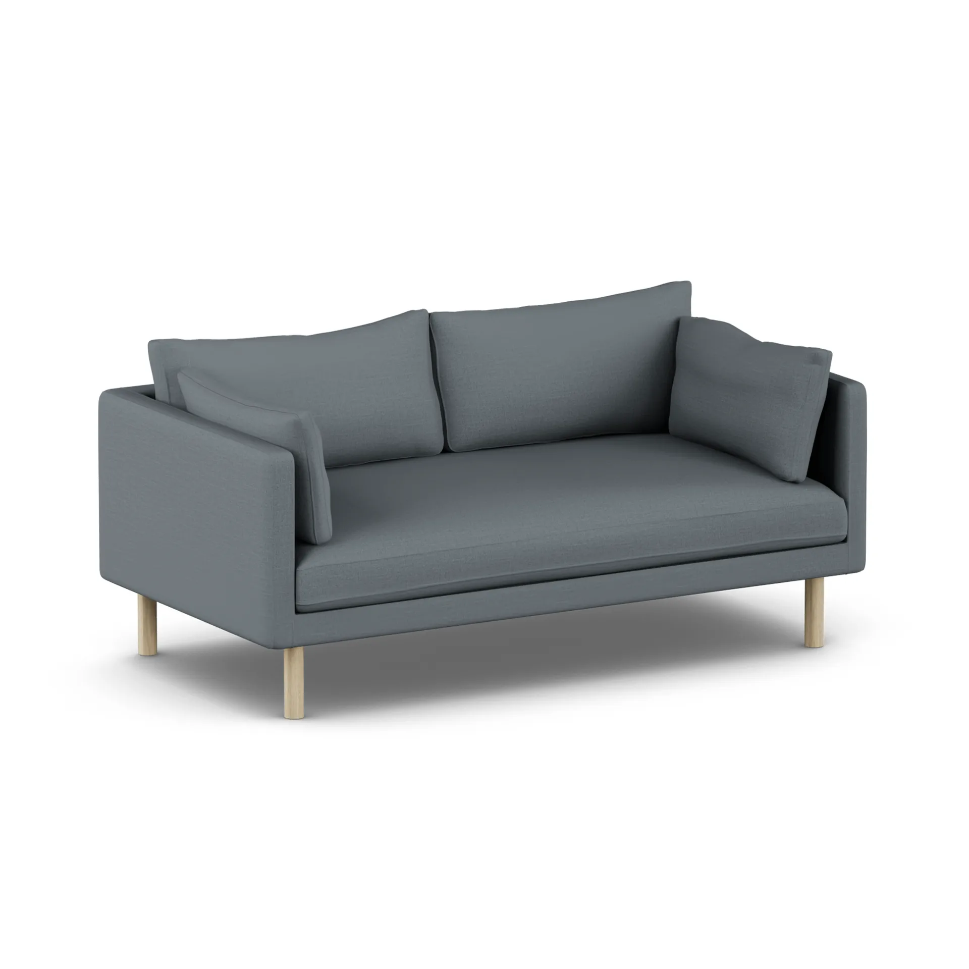 Sofá Linnevik, Same Blue 6678-roble blanco aceitado, 2 plazas, sin faldón 1898