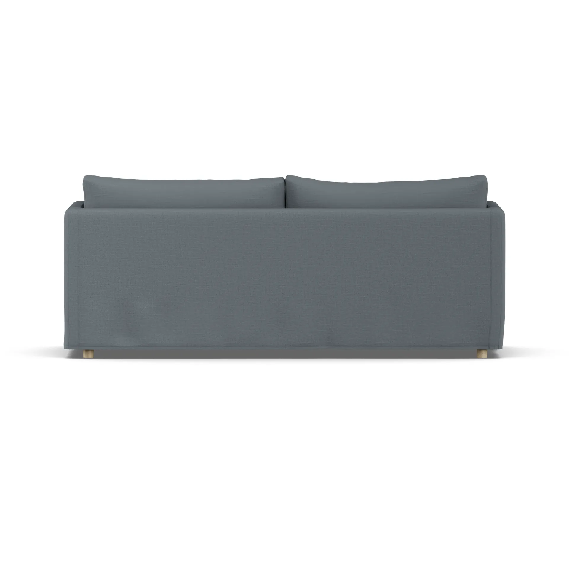 Sofá Linnevik, Same Blue 6678-roble blanco aceitado, 3 plazas, con faldón 1898