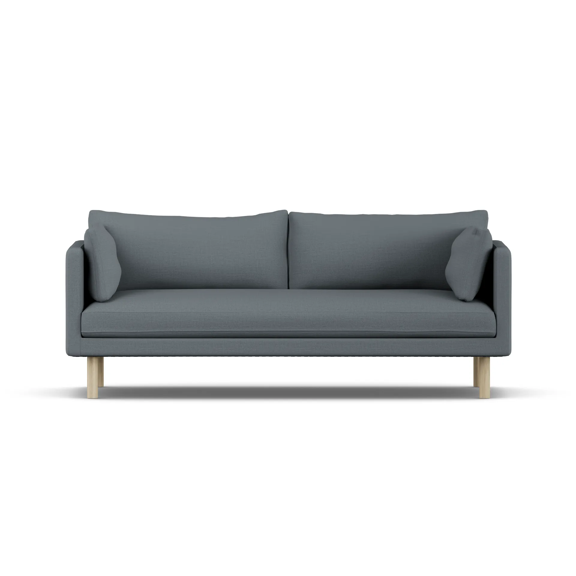 Sofá Linnevik, Same Blue 6678-roble blanco aceitado, 3 plazas, sin faldón 1898