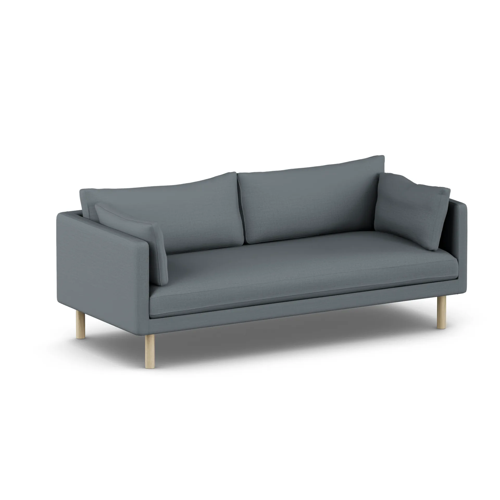 Sofá Linnevik, Same Blue 6678-roble blanco aceitado, 3 plazas, sin faldón 1898