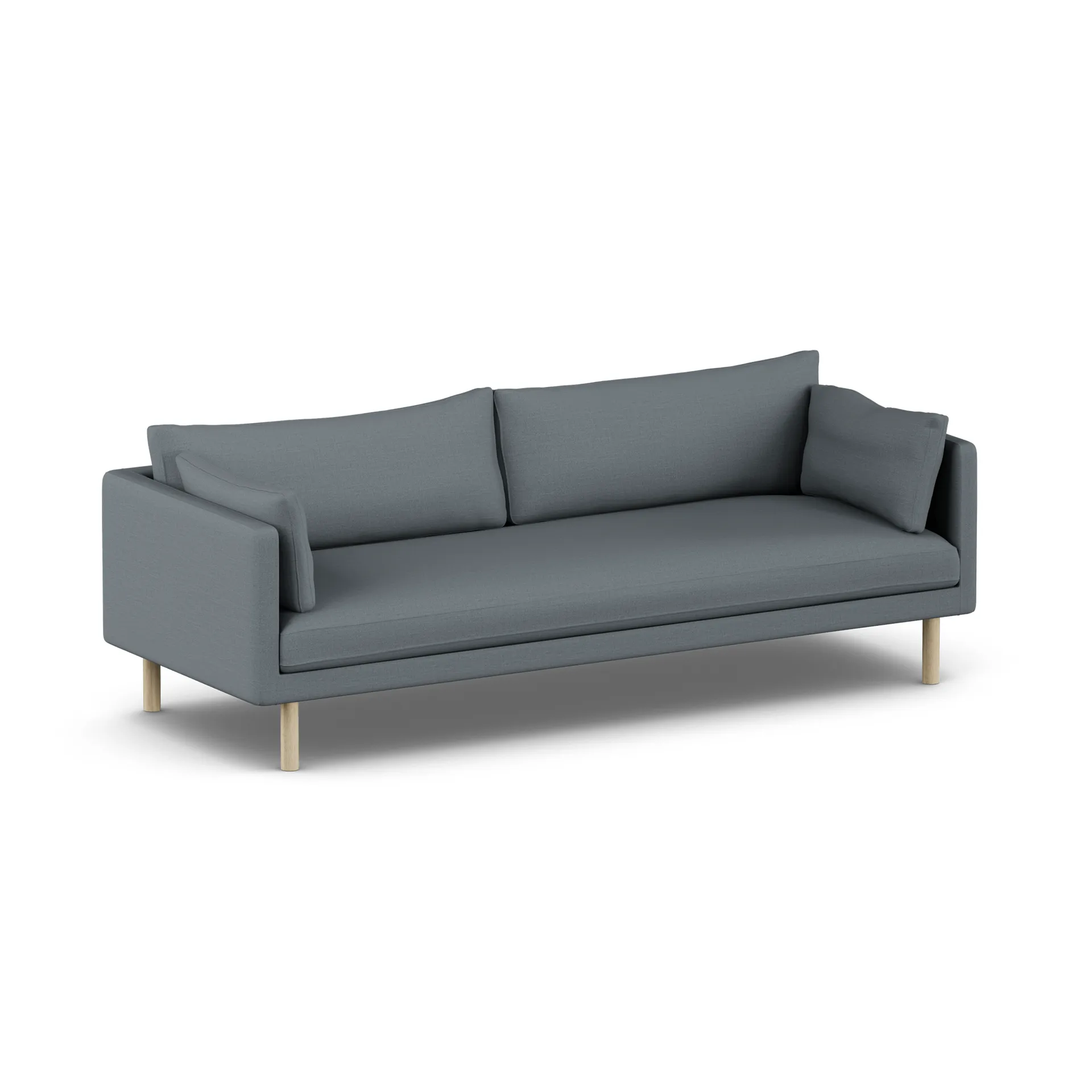 Sofá Linnevik, Same Blue 6678-roble blanco aceitado, 4 plazas, sin faldón 1898