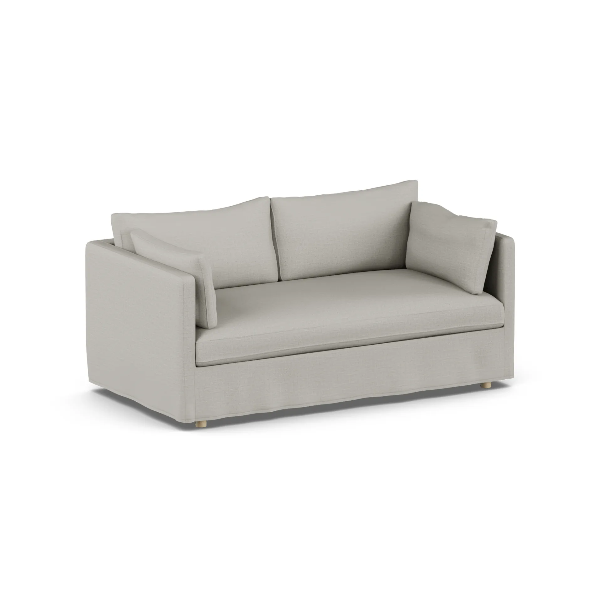 Sofá Linnevik, Same Grey 6673-roble blanco aceitado, 2 plazas, con faldón 1898