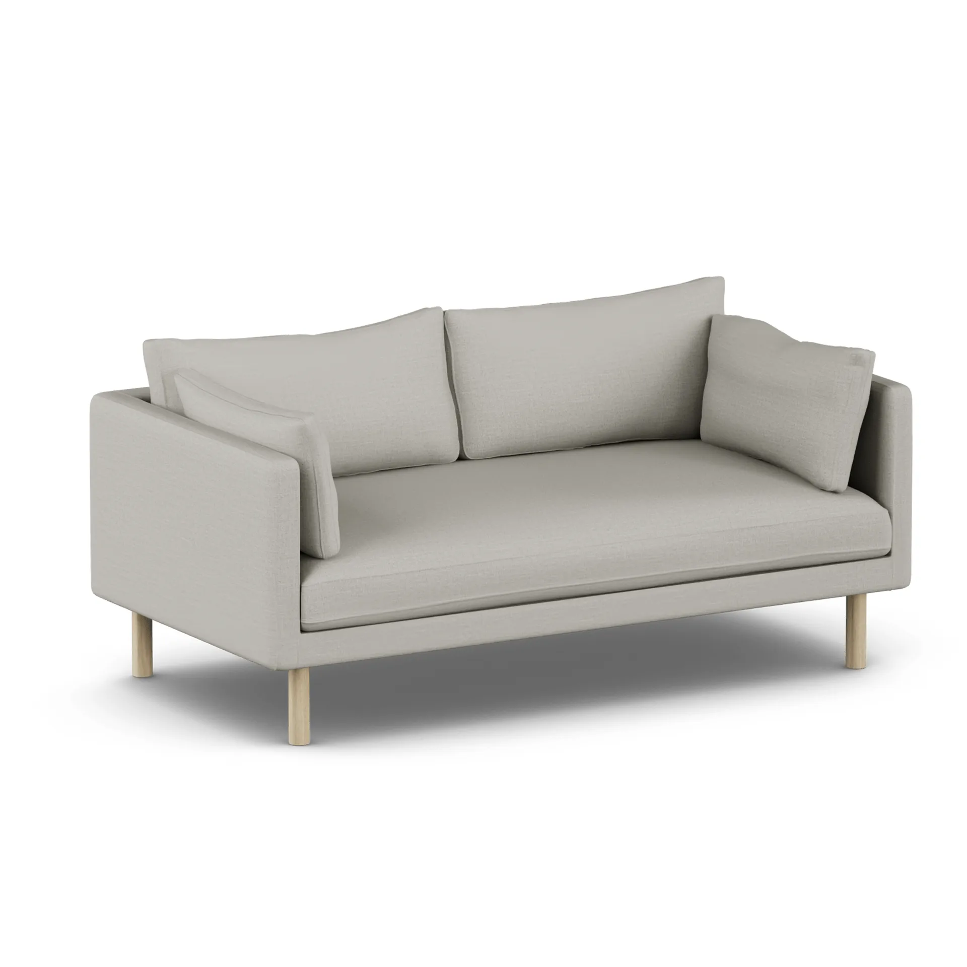 Sofá Linnevik, Same Grey 6673-roble blanco aceitado, 2 plazas, sin faldón 1898