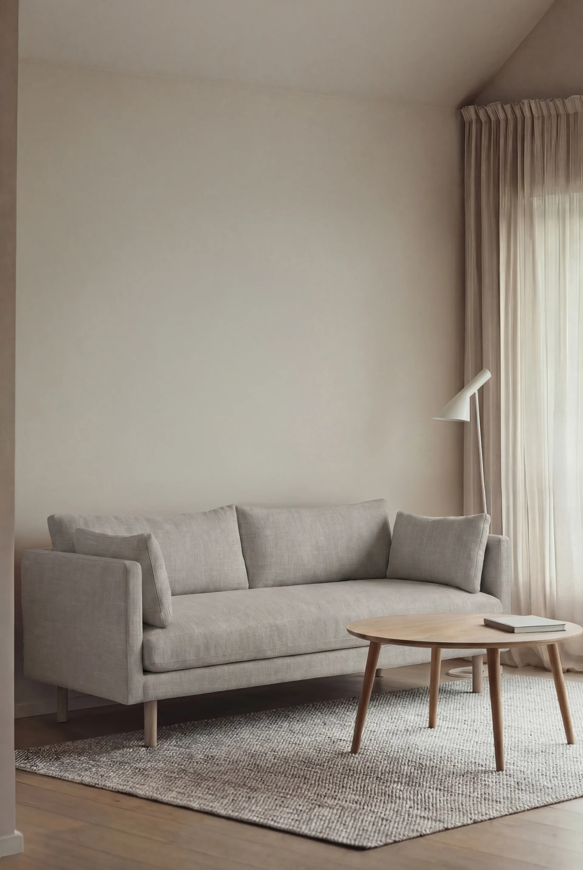 Sofá Linnevik, Same Grey 6673-roble blanco aceitado, 2 plazas, sin faldón 1898