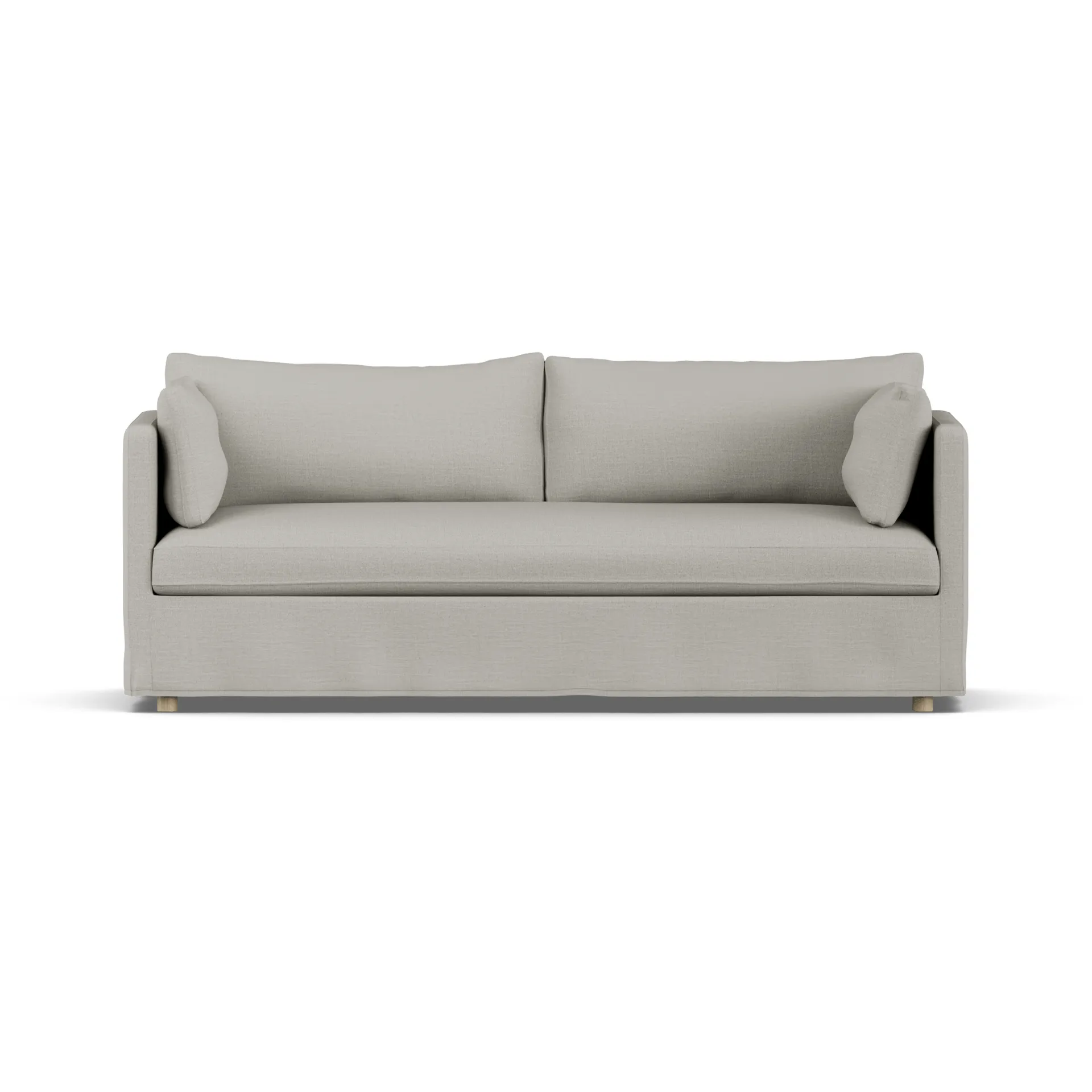 Sofá Linnevik, Same Grey 6673-roble blanco aceitado, 3 plazas, con faldón 1898