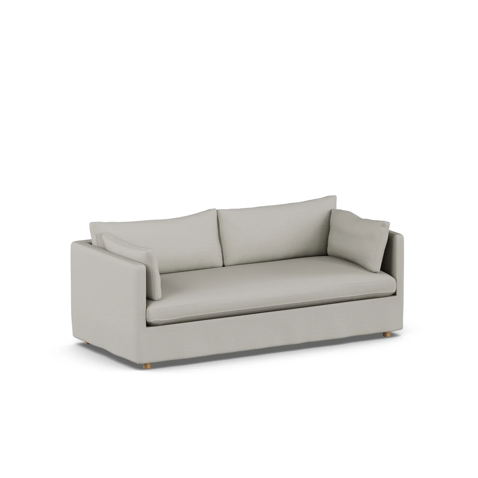 Sofá Linnevik, Same Grey 6673-roble blanco aceitado, 3 plazas, con faldón 1898