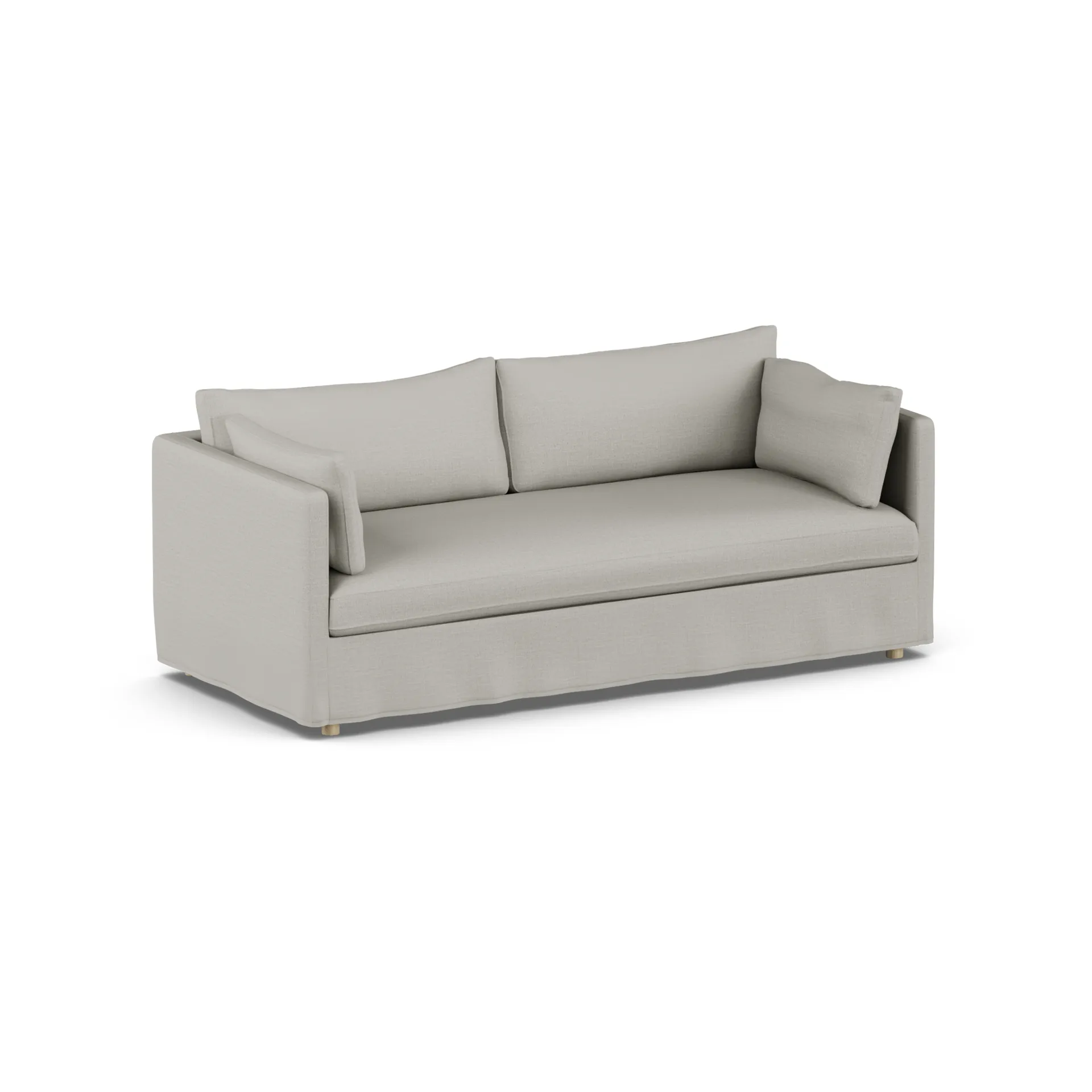 Sofá Linnevik, Same Grey 6673-roble blanco aceitado, 3 plazas, con faldón 1898