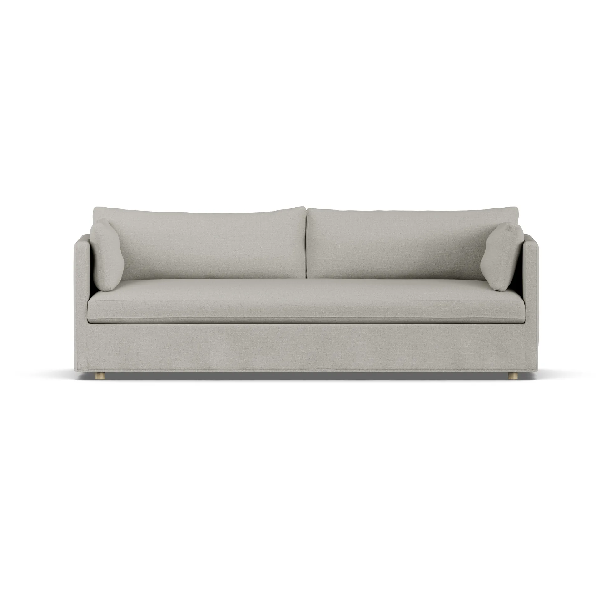 Sofá Linnevik, Same Grey 6673-roble blanco aceitado, 4 plazas, con faldón 1898
