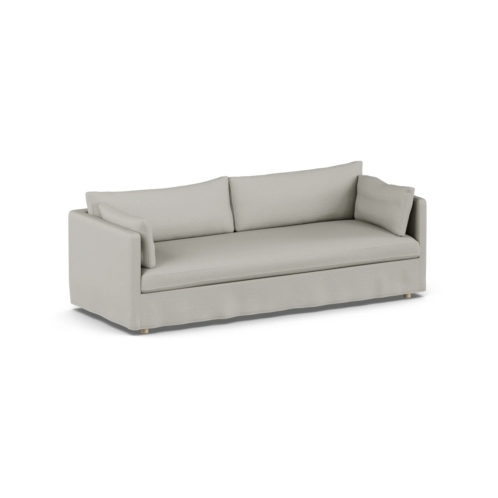 Sofá Linnevik, Same Grey 6673-roble blanco aceitado, 4 plazas, con faldón 1898