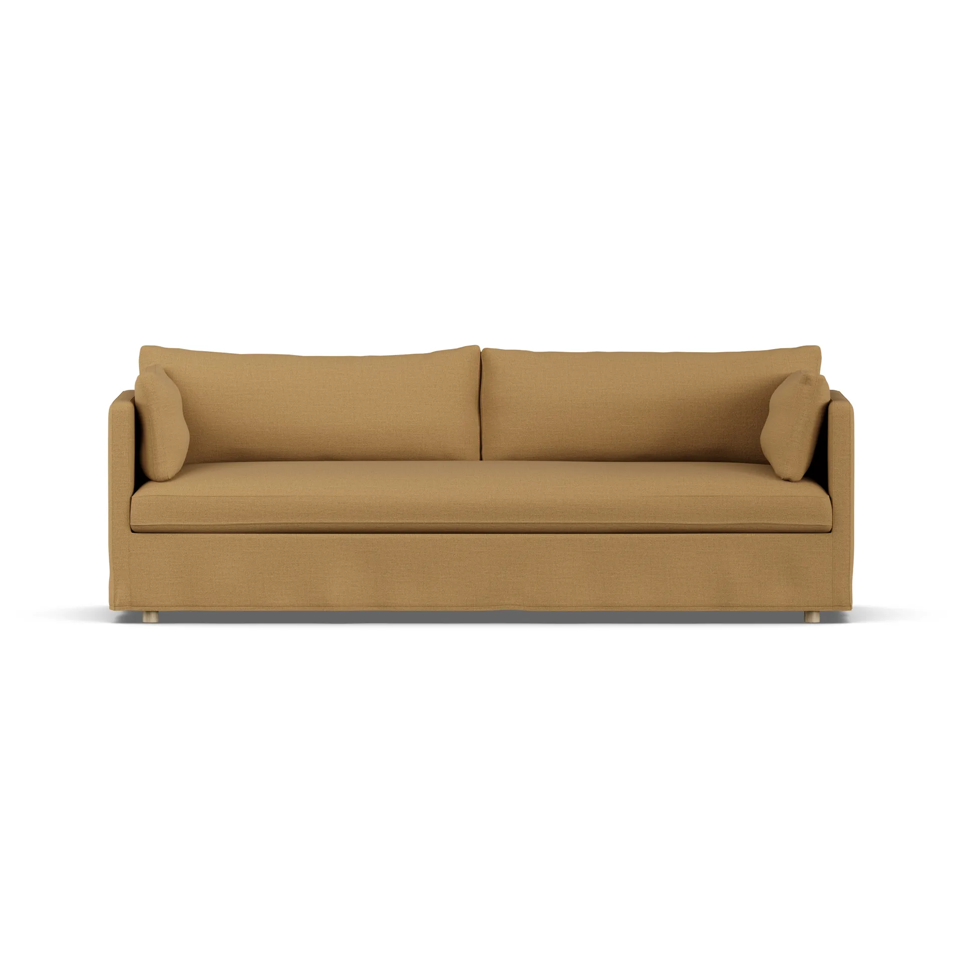Sofá Linnevik, Same Ochre 6676-roble blanco aceitado, 4 plazas, con faldón 1898