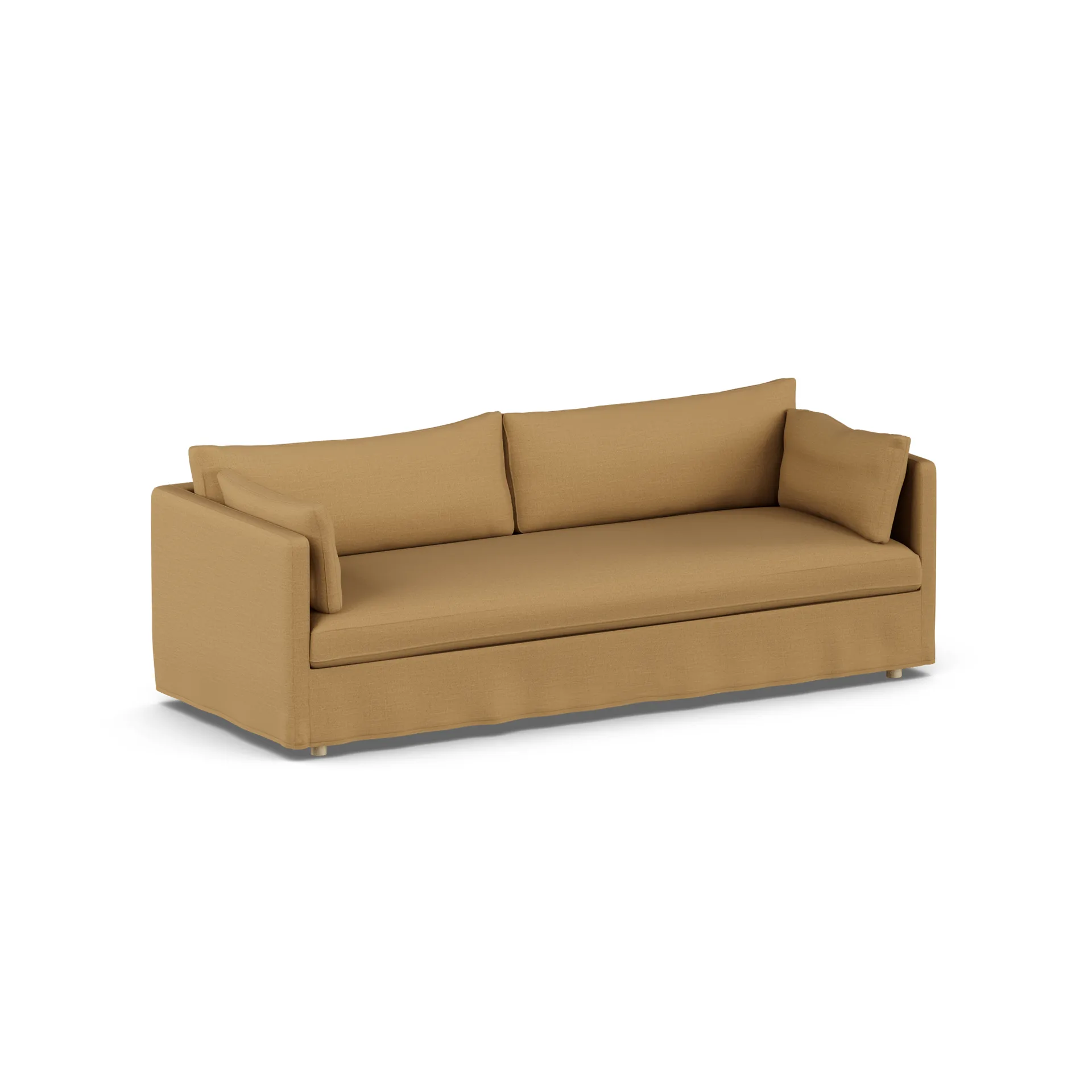 Sofá Linnevik, Same Ochre 6676-roble blanco aceitado, 4 plazas, con faldón 1898